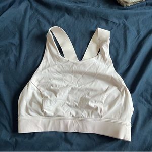 White racer back sports bra